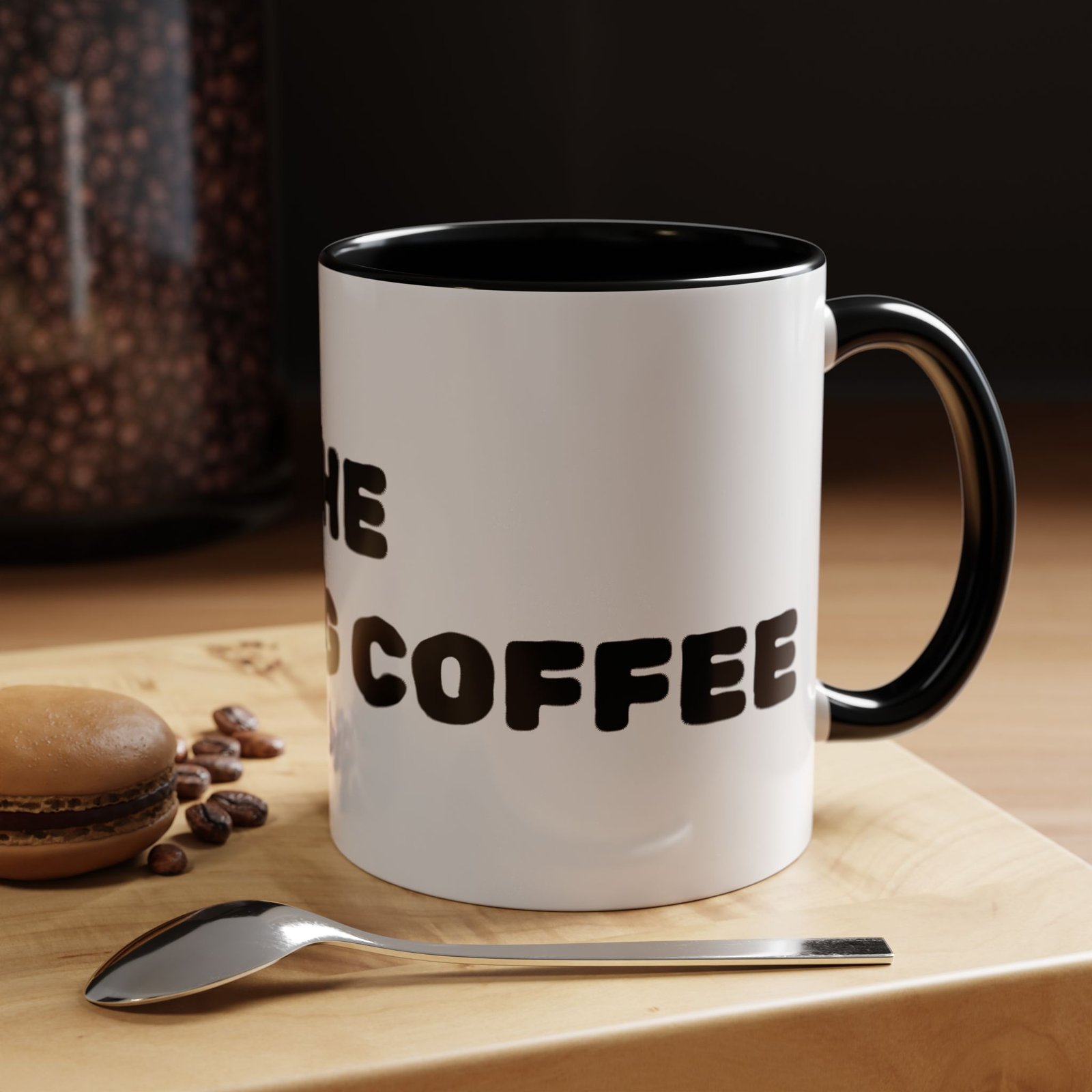 'The Morning Coffee' Black-Trim Ceramic Mug (11/15 oz)