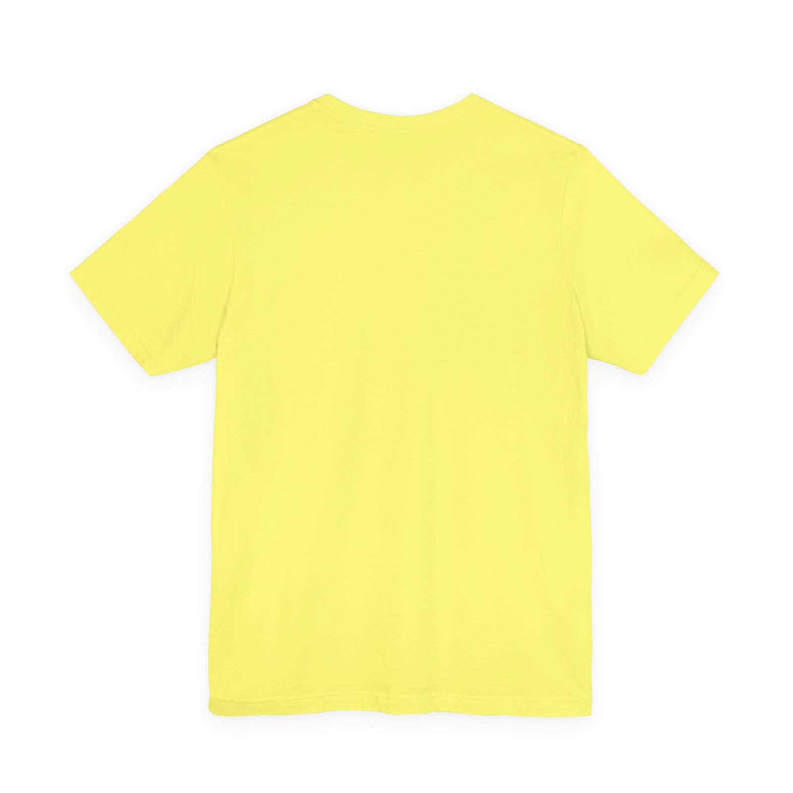 Yellow crew-neck t-shirt for men and women, featuring a soft cotton texture and a comfortable casual fit.